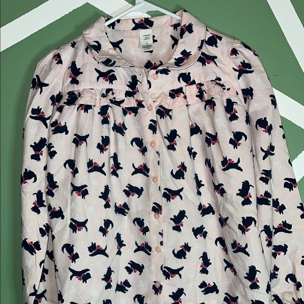 Janie and Jack Pink Pajama‎ Set with Scottish Terrier Design